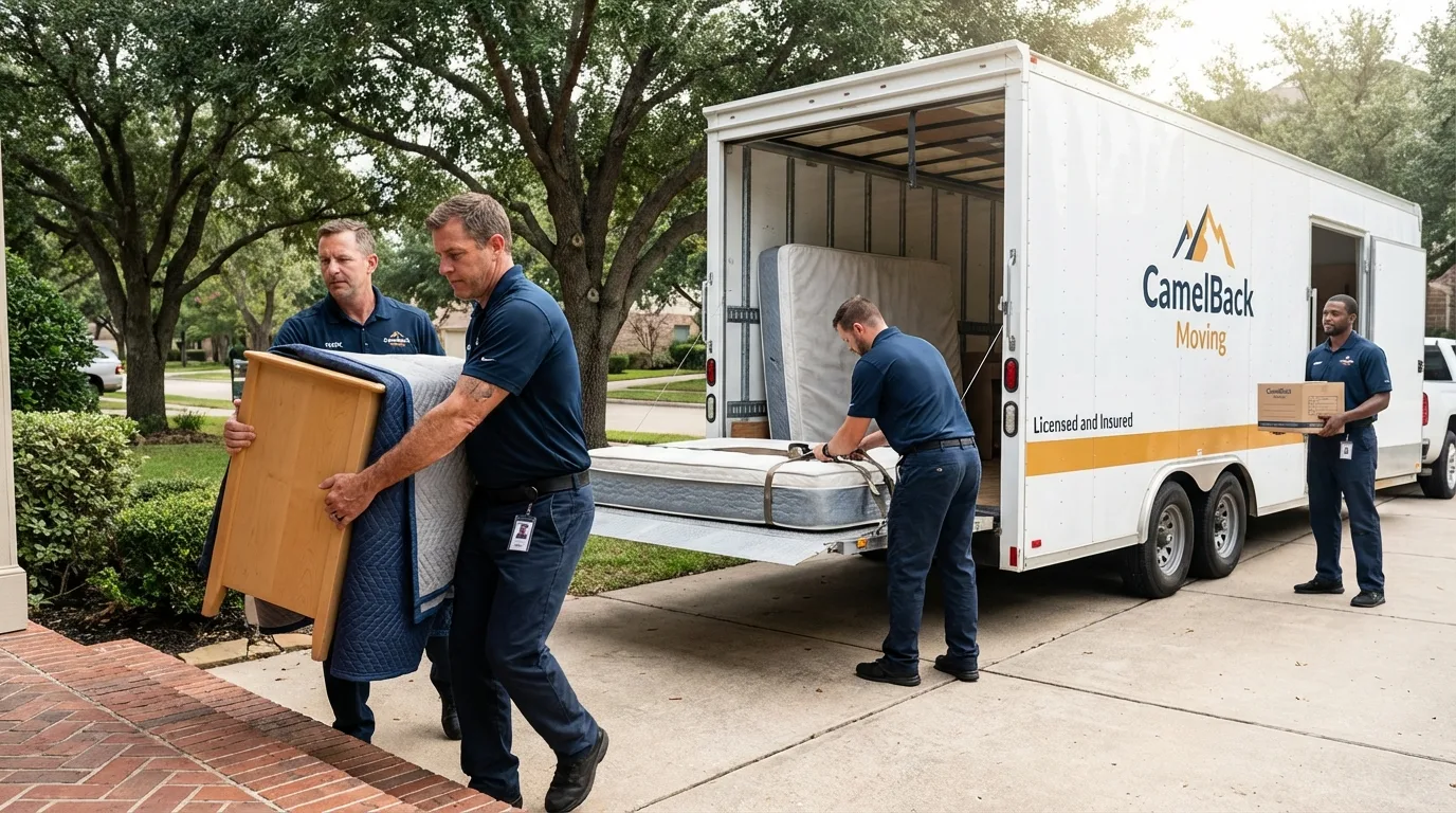 Crew loading residential truck for cross-state move from Kutztown, PA